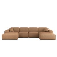 WOHNLANDSCHAFT Celes Premium In Artico - Rotbraun, Holzwerkstoff/Textil (378/73/165cm) - Fun Möbel
