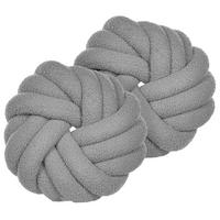 DEKOKISSEN 2er-Set Grau 31/31 cm Akola - Grau, Textil (31/31cm) - Beliani