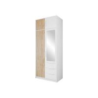 KLEIDERSCHRANK Bali Lux D2 mit Schrankaufsatz - Weiß, Holzwerkstoff/Metall (100/245/58cm) - MIRJAN24
