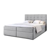 BOXBETT GECETENI 140x200 cm mit Bettkasten und Matratze - Grau + TOPPER - Schwarz/Grau, Holz/Holzwerkstoff (140/200cm) - AX Living