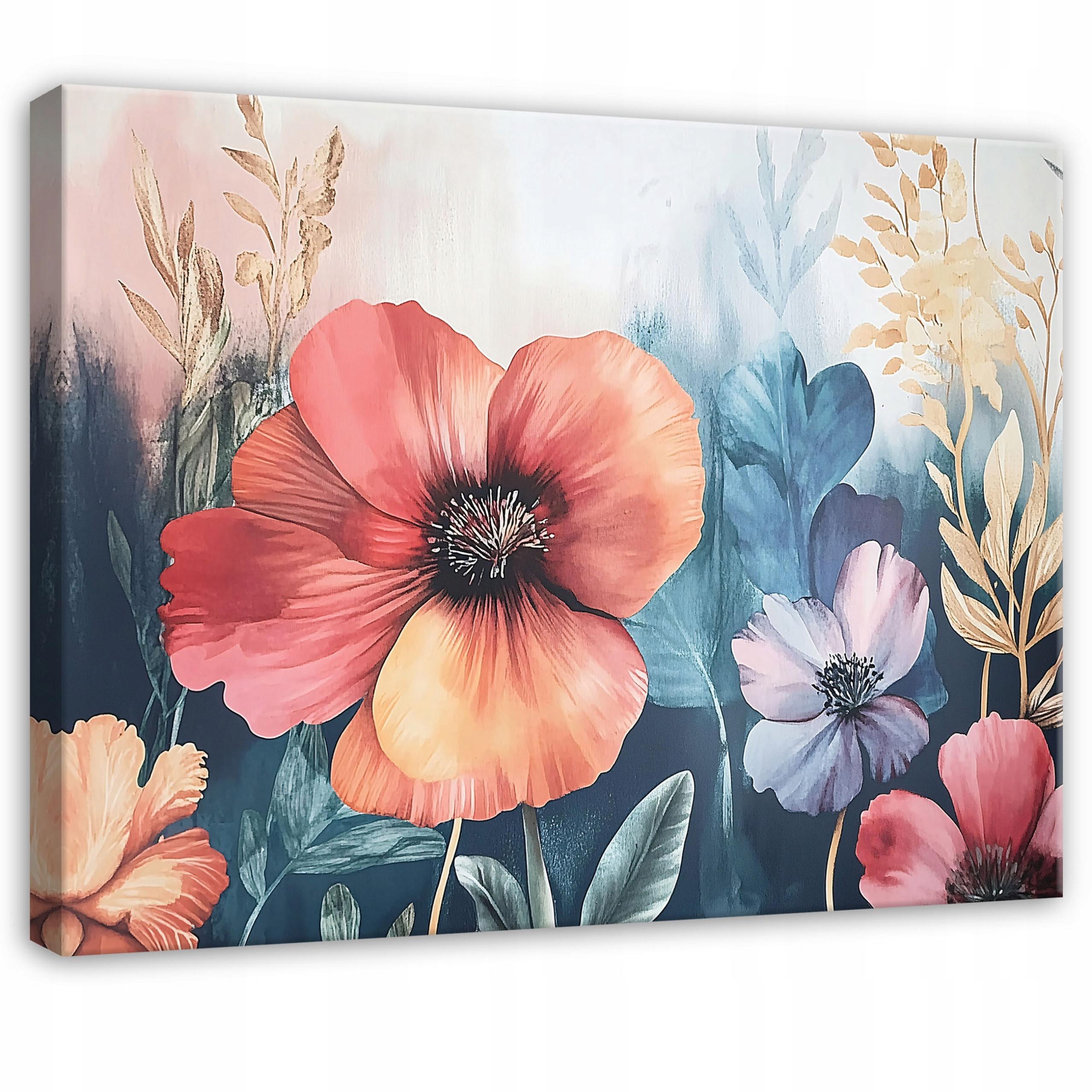 BILDER Blumen Wiese Bunt Modern Wohnzimmer 120x80 - Multicolor, Holzwerkstoff (120/80cm) - Wallarena