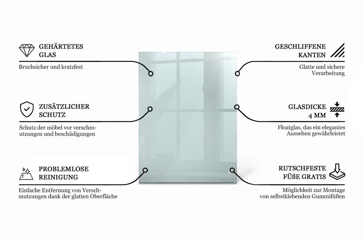TISCHPLATTE 125 x 50 cm Transparente Glasplatte - Transparent, Glas (50/125/0.4cm) - TULUP
