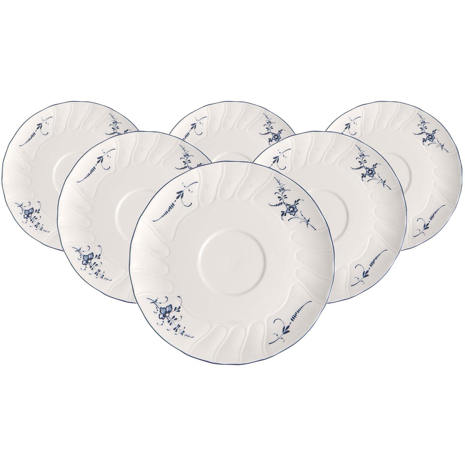 SUPPEN-UNTERTASSEN Vieux Luxembourg weiß-blau ø 18,6 cm 6er Set - Blau/Weiß, Keramik (18.6cm) - Villeroy & Boch