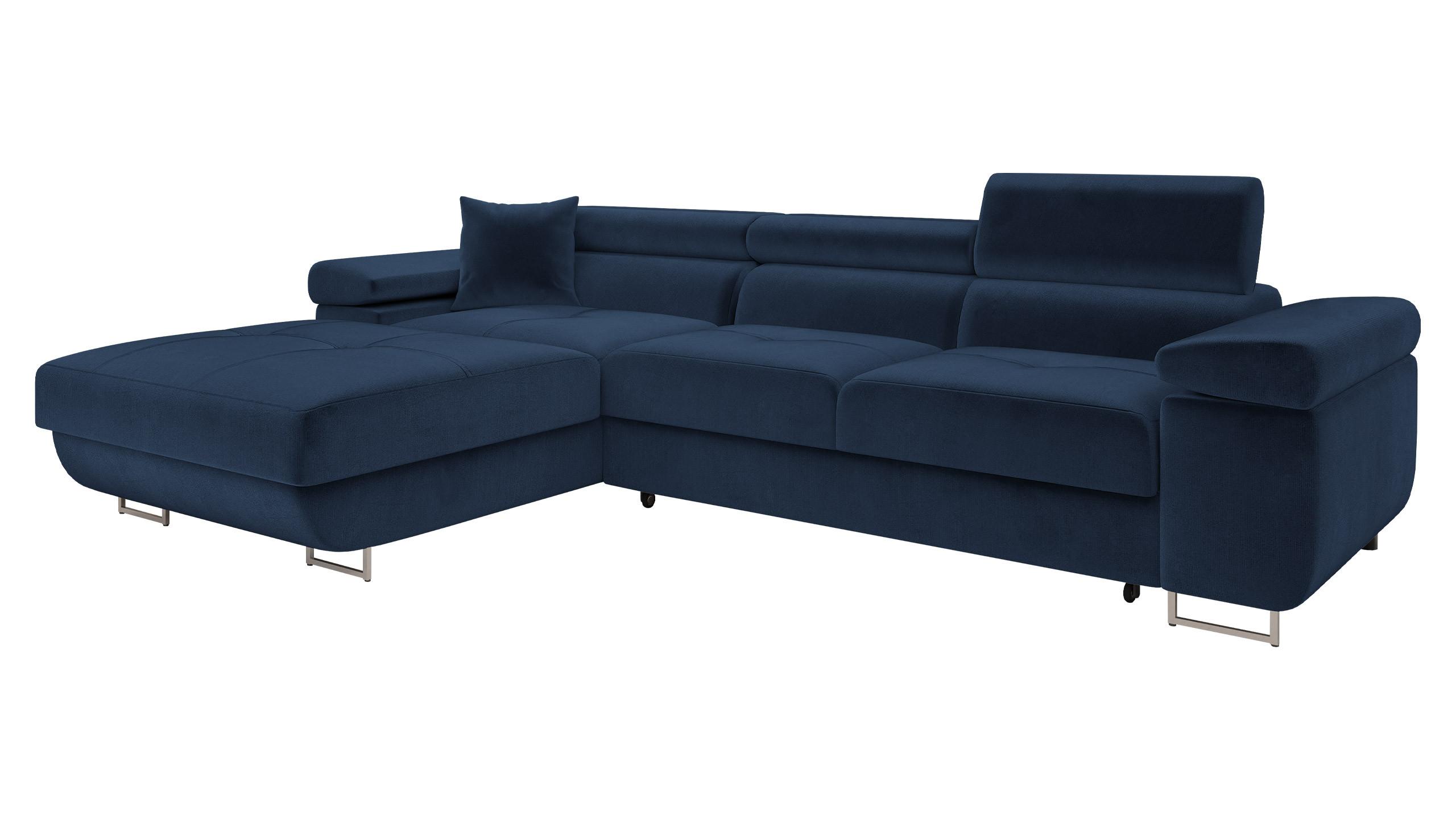 ECKSOFA Torezio Mini, Seite: Links - Blau, Holz/Textil (280/170cm) - MIRJAN24