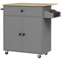 KÜCHENINSEL Spanplatte MDF Grau - Schwarz/Grau, Holzwerkstoff/Metall (42/87/106cm) - HOMCOM