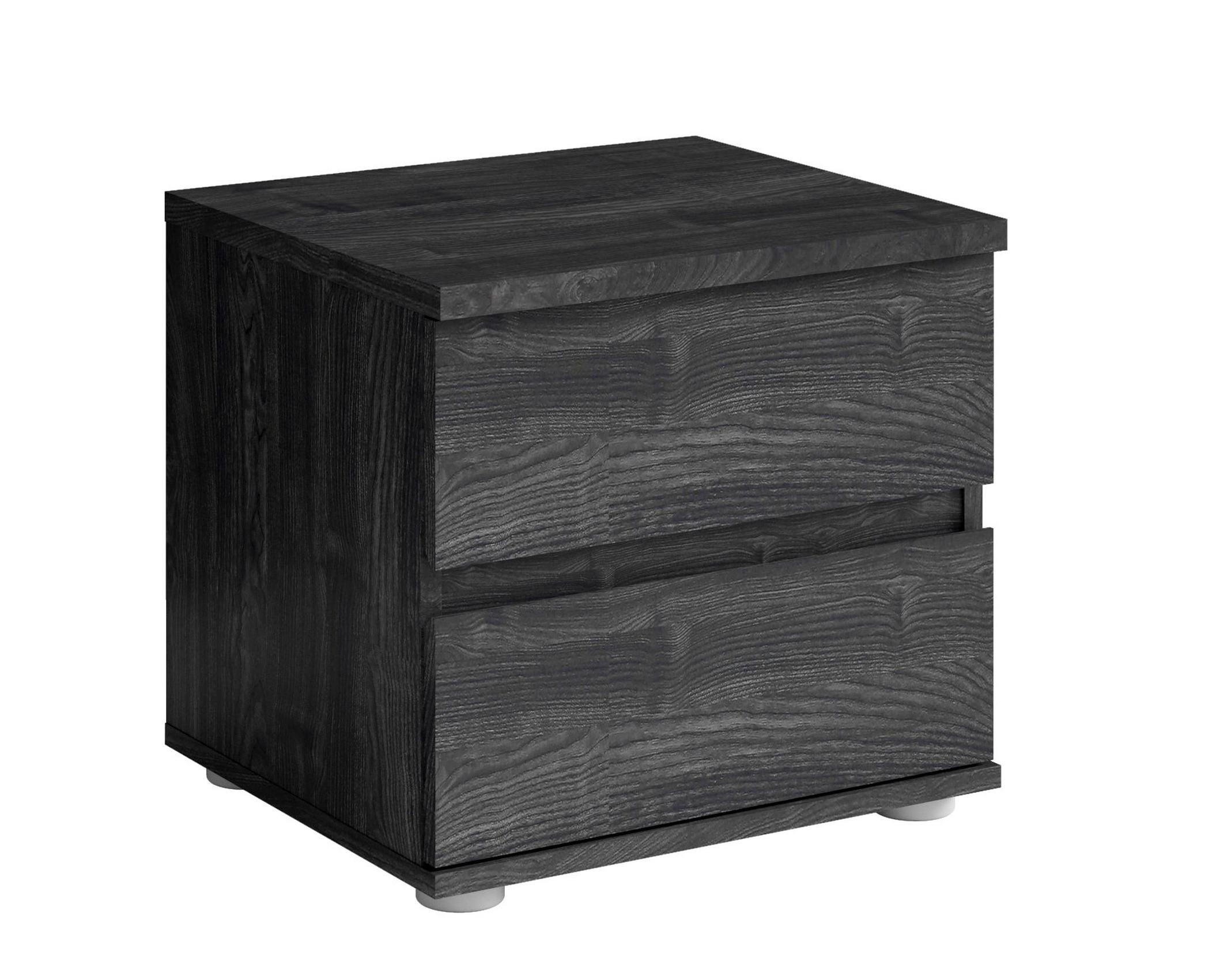 NACHTTISCHE Portland Esche Schwarz 47/43/41 - Schwarz, Holzwerkstoff (47/43/41cm) - RAUMHIRSCH FURNITURE