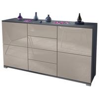 SIDEBOARD Rova Sandgrau Hochglanz - Sandfarben, Holzwerkstoff (138.5/75.5/35cm) - Vladon