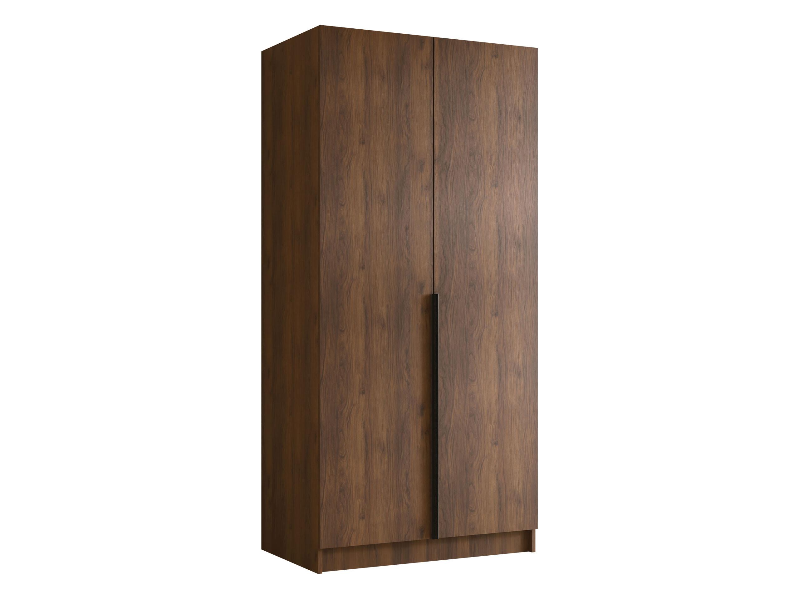 KLEIDERSCHRANK Bono I - Nussbaumfarben/Schwarz, Holzwerkstoff/Metall (100/215/58cm) - MIRJAN24
