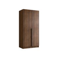 KLEIDERSCHRANK Bono I - Nussbaumfarben/Schwarz, Holzwerkstoff/Metall (100/215/58cm) - MIRJAN24