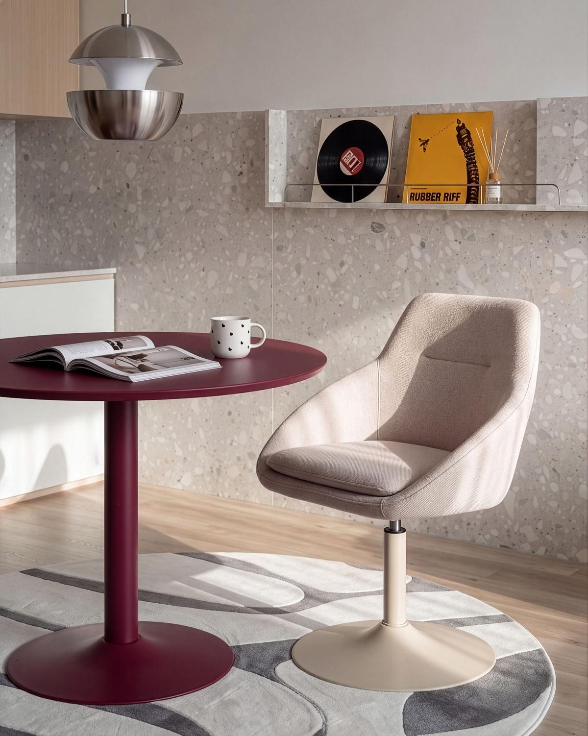 ESSZIMMERSTUHL drehbar Stoff Hellbeige Westminster - Beige, Textil/Metall (57/79/56cm) - Beliani