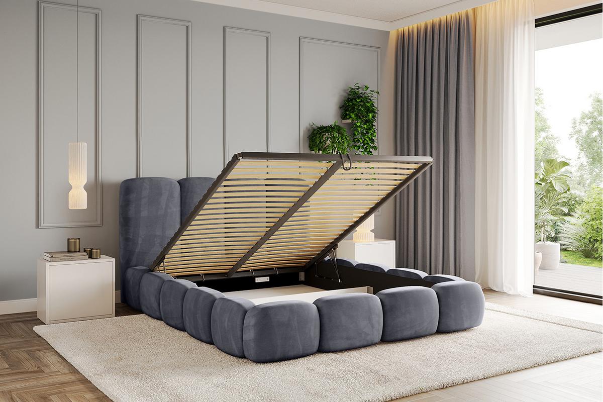 POLSTERBETT mit Bettkasten und Lattenrost, Boxbett ohne Matratze - KALA 200x200 Dunkelgrau - Dunkelgrau, Holzwerkstoff/Textil (200/200cm) - ALTDECOR