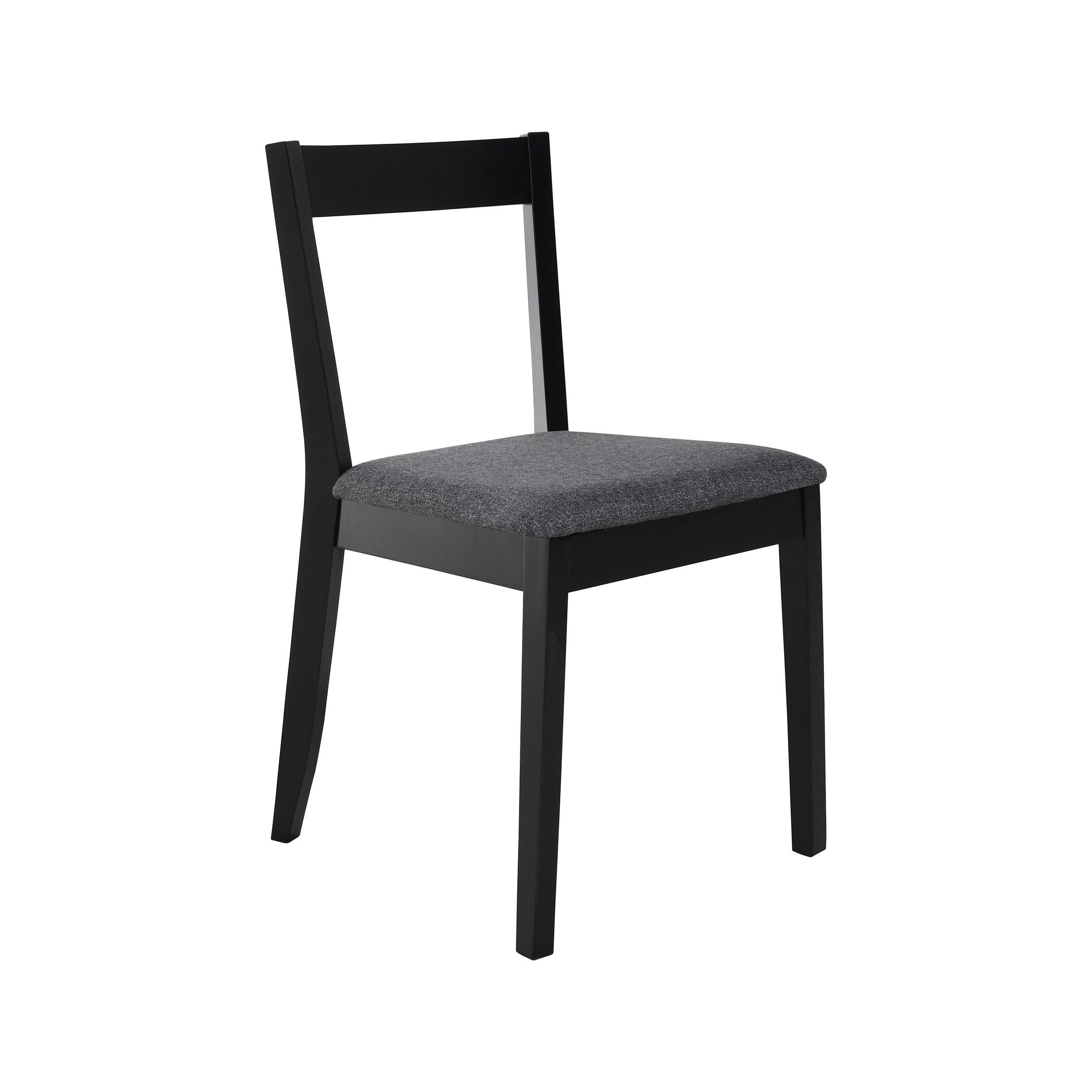 STUHL Moden mit schwarzen Holzbeinen, Polsterstuhl, Anthrazit - Anthrazit/Schwarz, Holz (45/84/45cm) - Beautysofa
