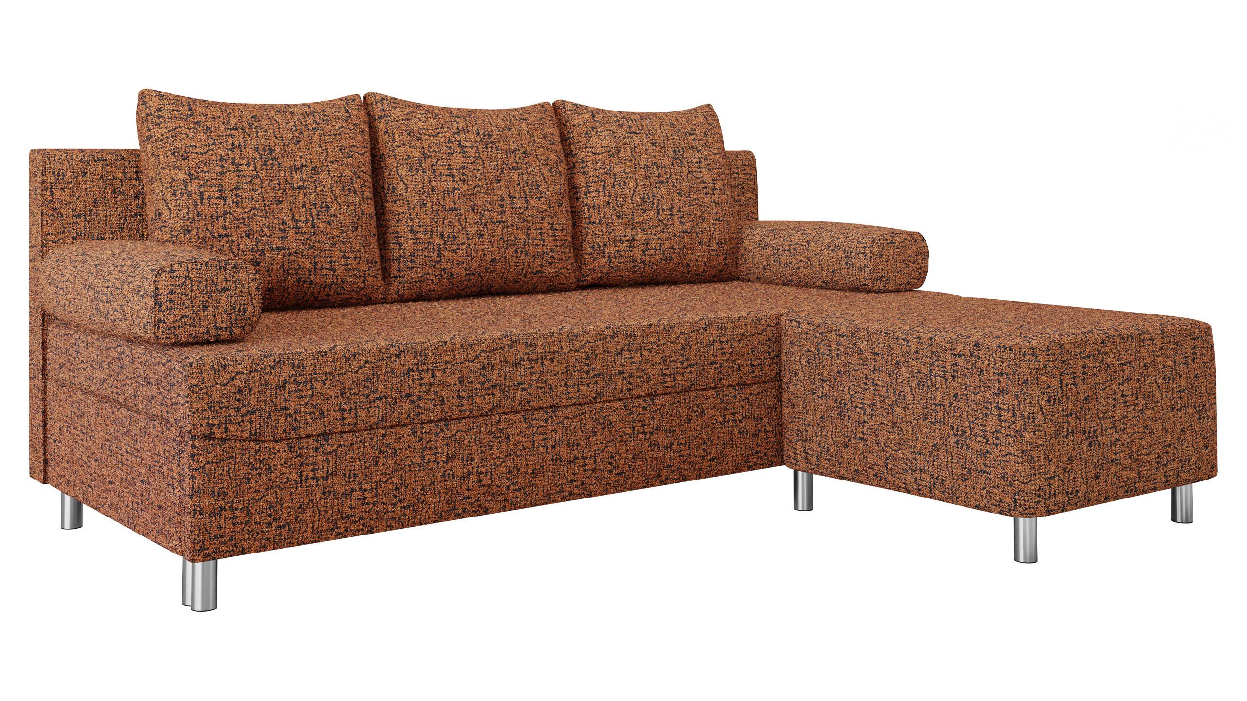 SCHLAFSOFA Dover mit Polsterhocker - Chromfarben/Bronzefarben, Holz/Kunststoff (192/86/80cm) - MIRJAN24