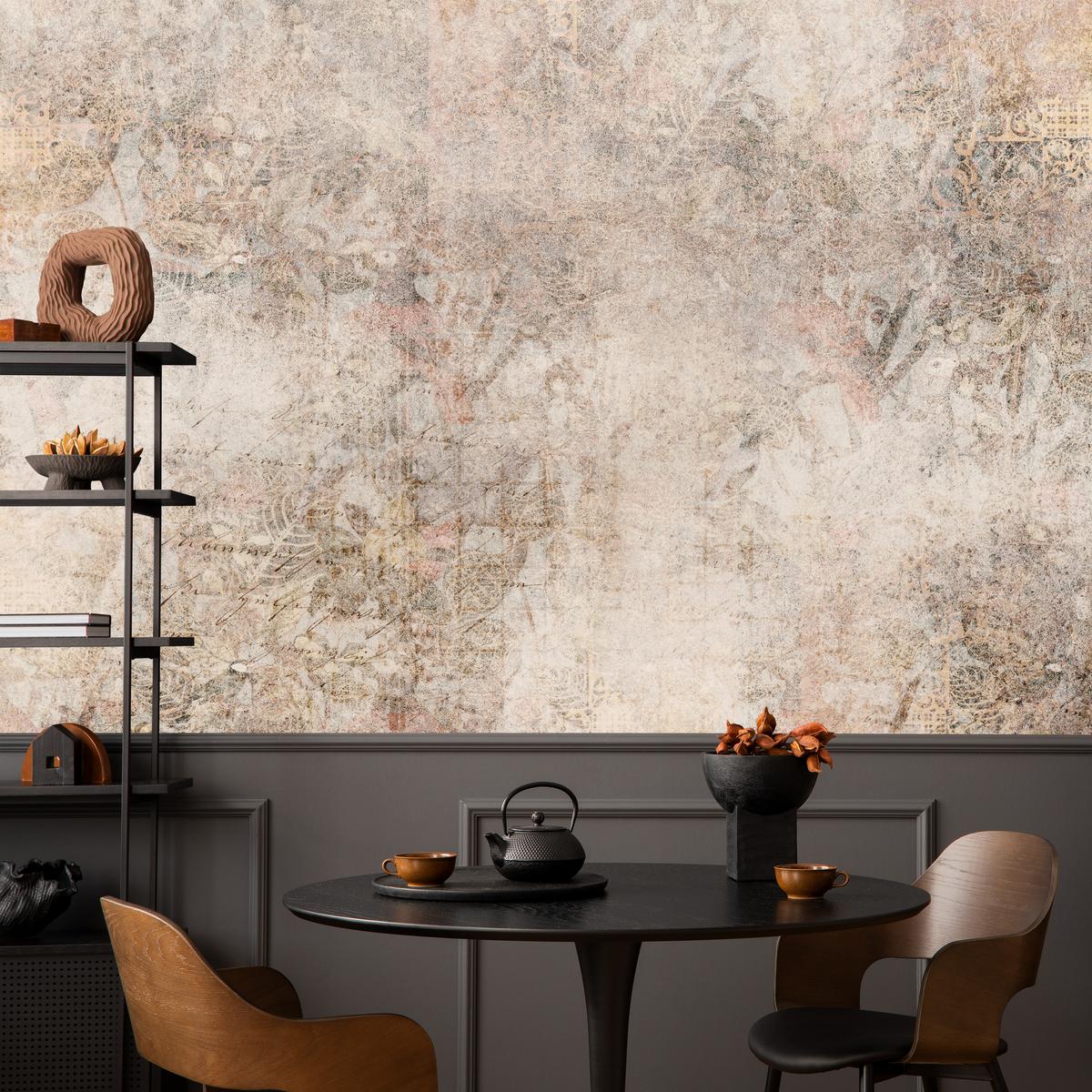 FOTOTAPETE Abstraktion Mosaik Ornamenten Beton 250x175 - Beige/Braun, Papier (250/175cm) - Muralo