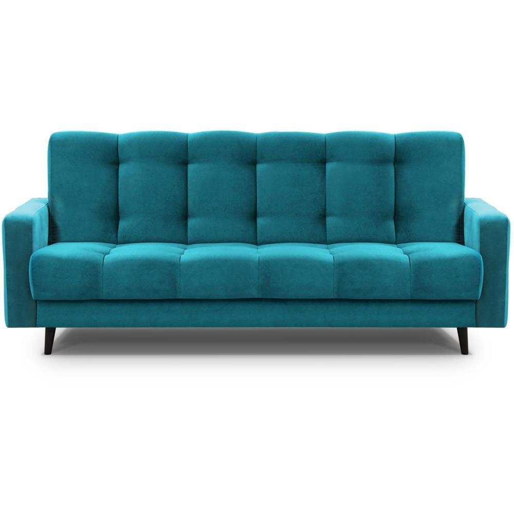 3-SITZER Schlafsofa Nancy Bis türkis - Türkis, Holz/Textil (220/89/93cm) - Beautysofa