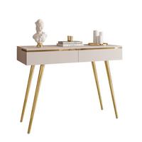 KONSOLENTISCH AURORA-S in KASCHMIR mit Schubladen - Kaschmir/Goldfarben, Holzwerkstoff/Metall (44/102/80cm) - Lookway