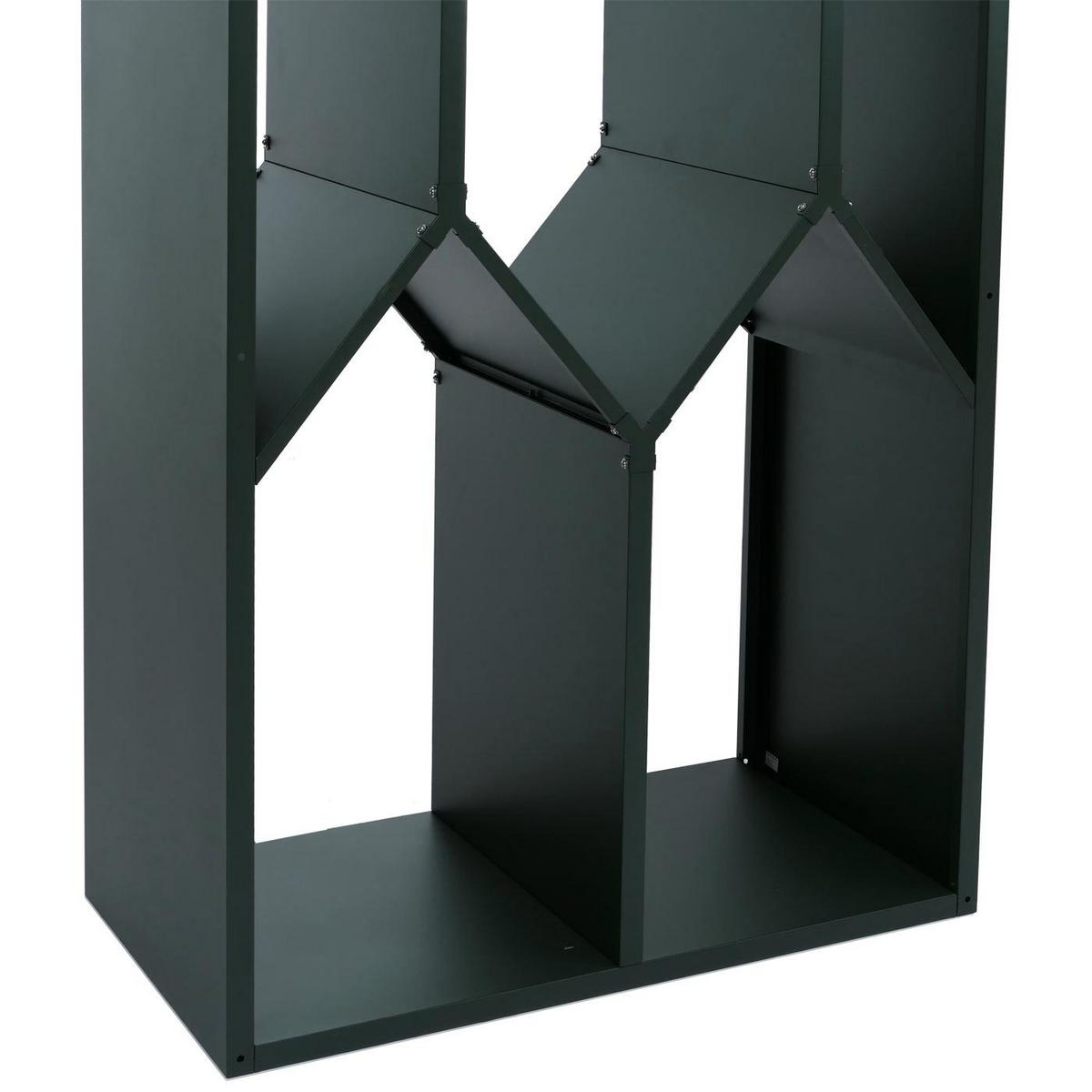 BRENNHOLZLAGER Grün - Grün, Metall (95/160/50cm) - MCW
