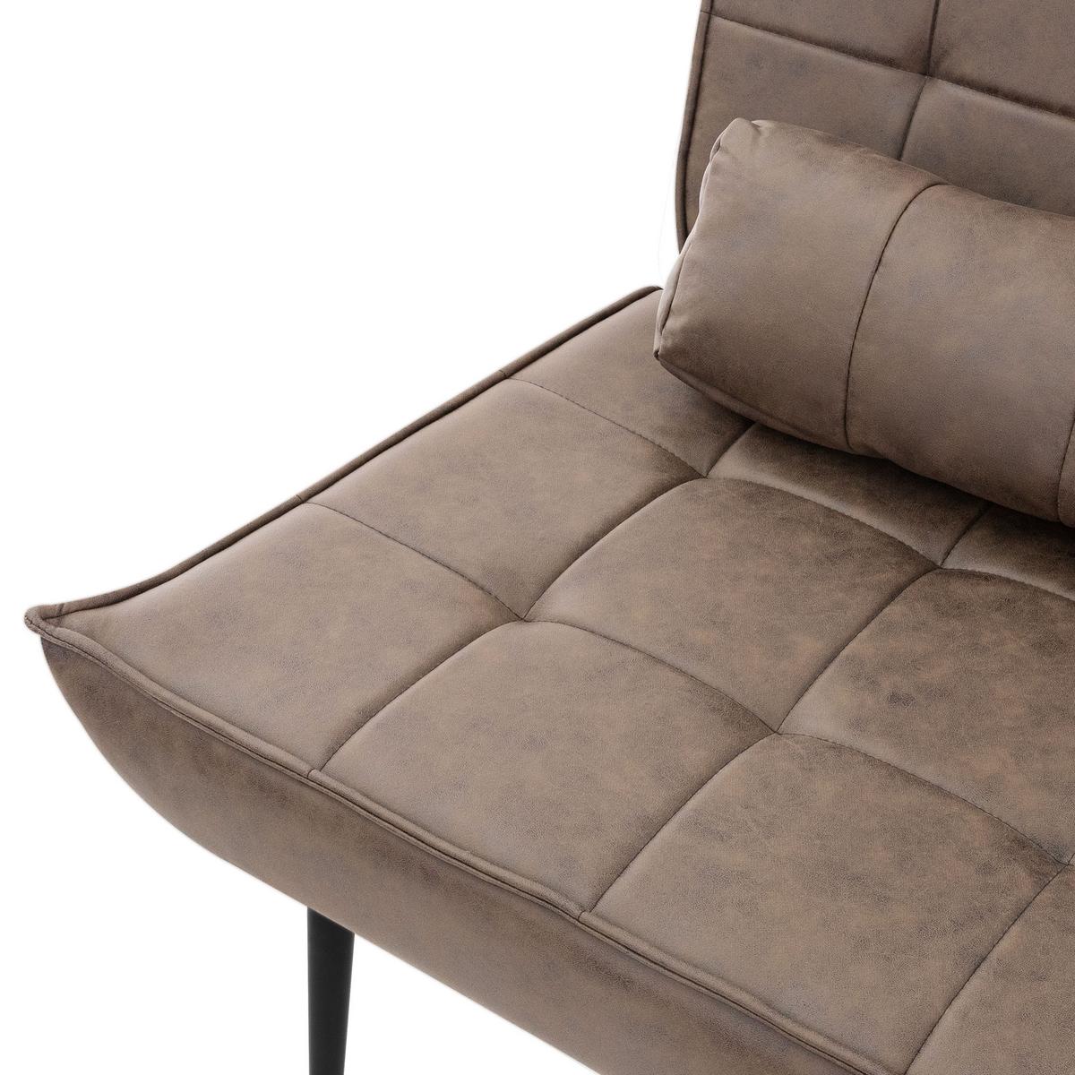 SESSEL Wohnzimmer aus Kunstleder-PU Braun Relaxsessel mit Lendenkissen - Schwarz/Braun, Metall (97/100/79cm) - ML-DESIGN