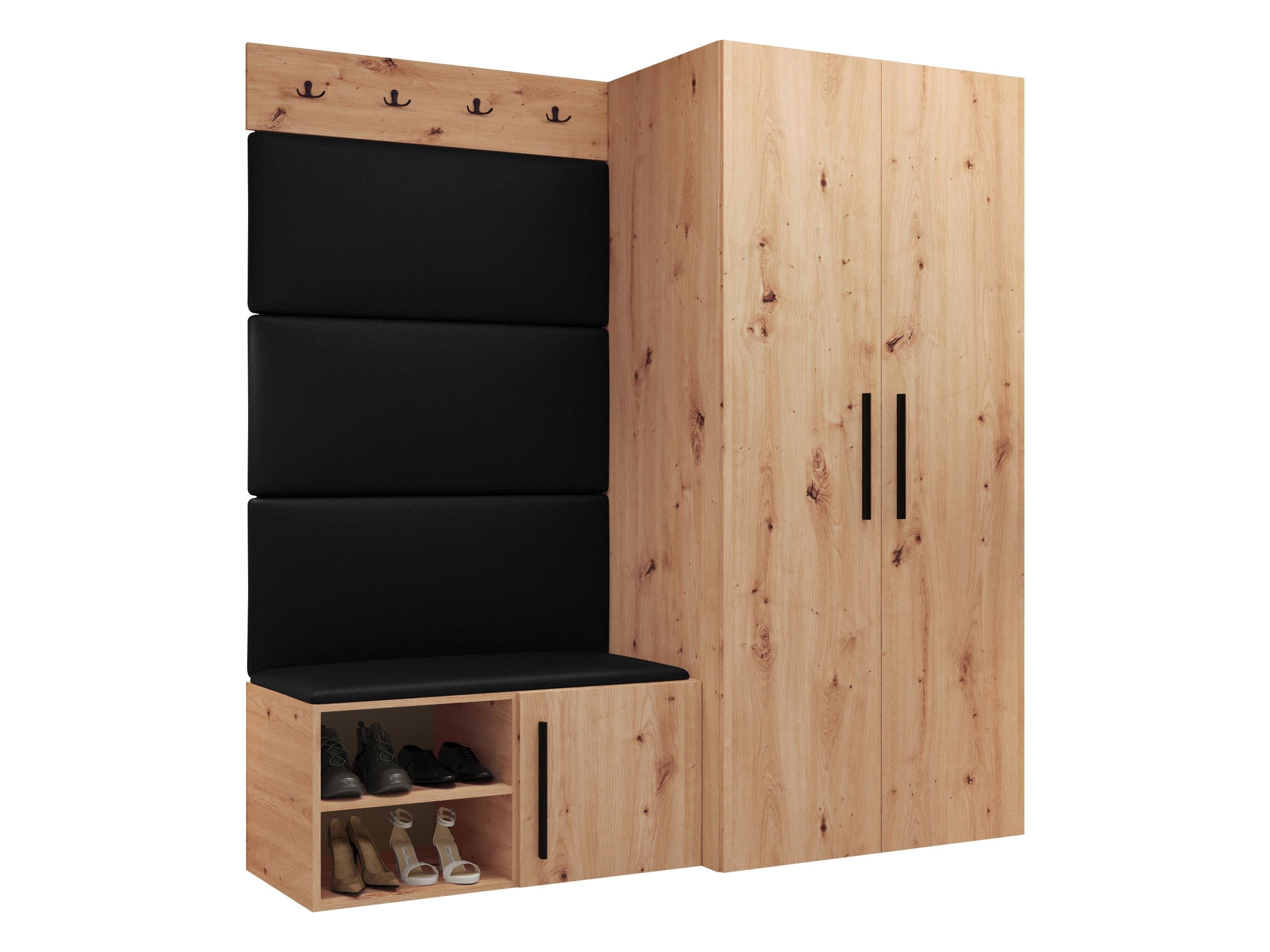 GARDEROBEN-SET Medi I - Schwarz/Eiche Artisan, Holzwerkstoff/Kunststoff (80/191/50cm) - MIRJAN24