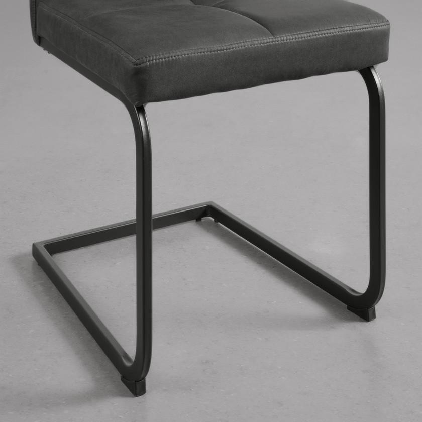 Schwingstuhl grau Füße Metall schwarz C-Form 