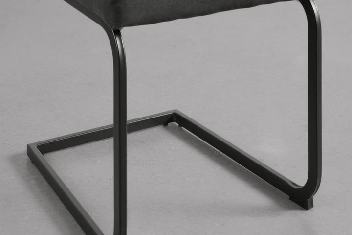 Schwingstuhl grau Füße Metall schwarz C-Form