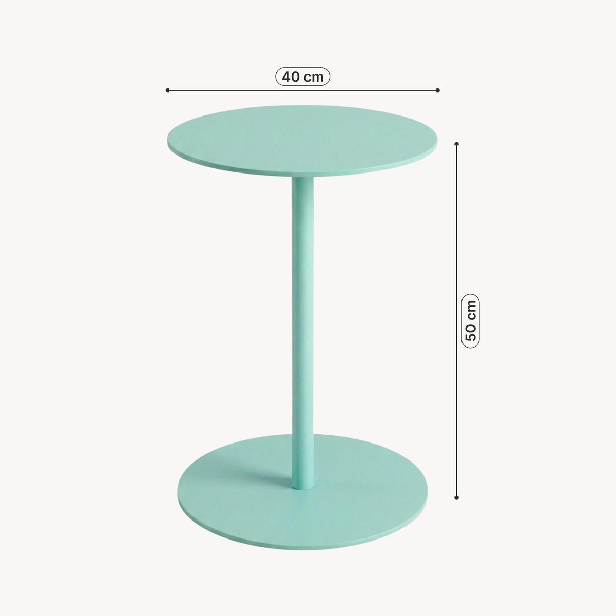 BEISTELLTISCH Nastätten - Mintgrün, Metall (40/40/50cm) - [en.casa]