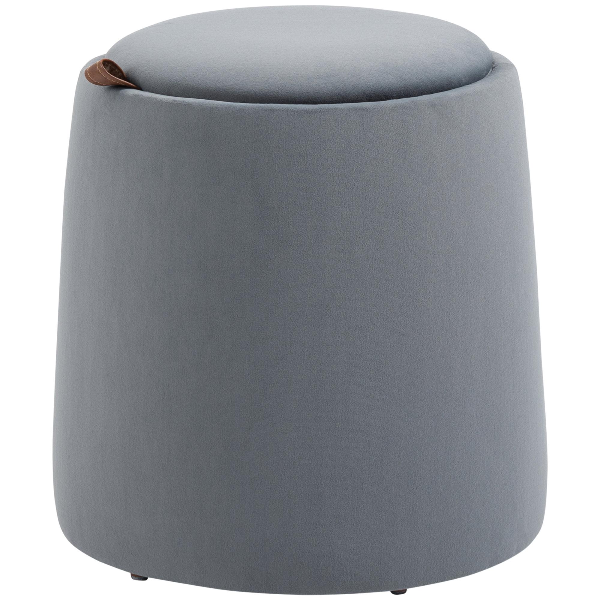 2-IN-1 Ottomane Sitzhocker inklusive Stauraum, abnehmbaren Deckel in Samtoptik - Braun/Naturfarben, Holz/Kunststoff (44/47.5/44cm) - HOMCOM
