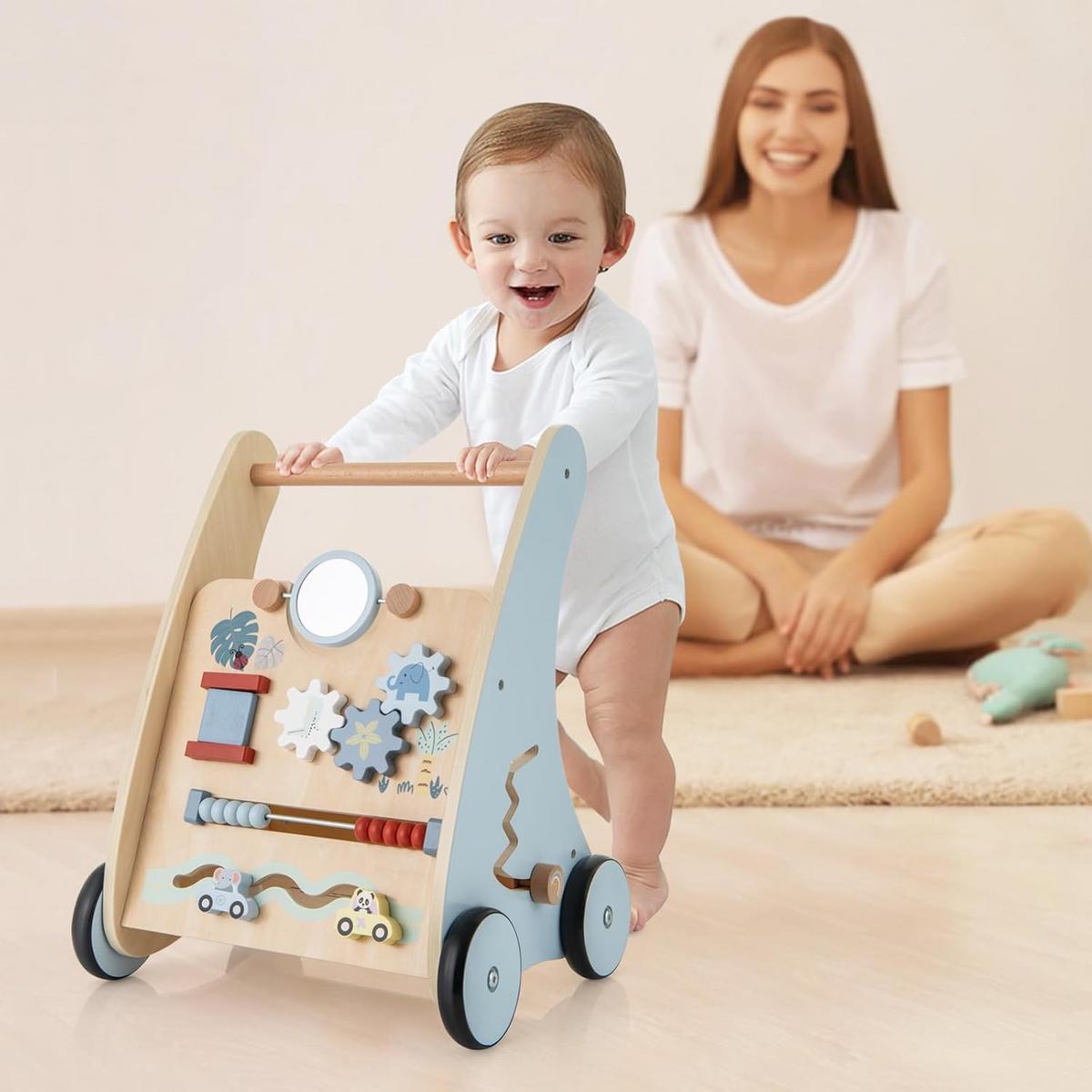 BABY-LAUFLERNHILFE blau - Blau, Holzwerkstoff (35/46/31cm) - COSTWAY