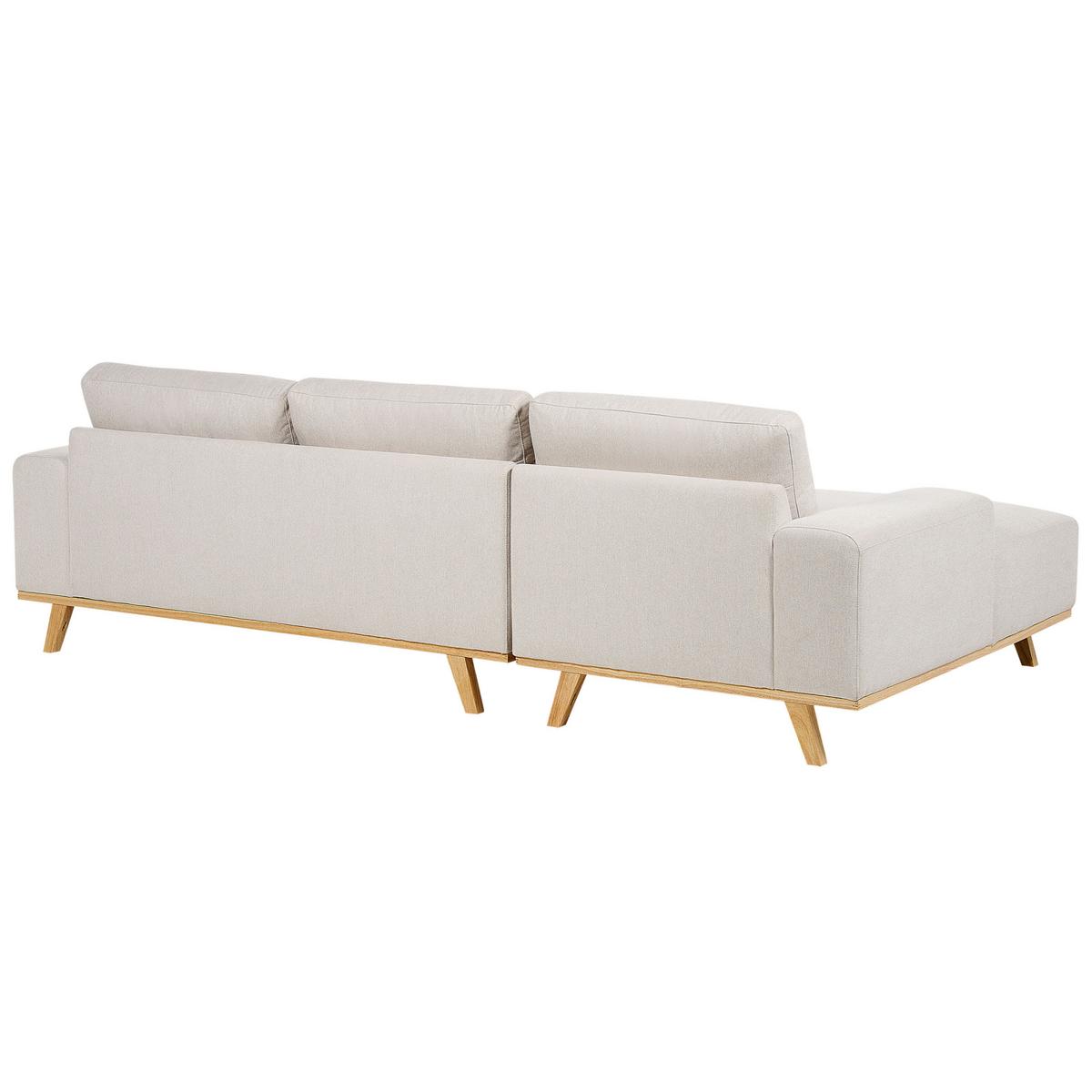 3-SITZER-ECKSOFA beige linksseitig Nora - Hellbraun/Beige, Textil (279/150cm) - Beliani