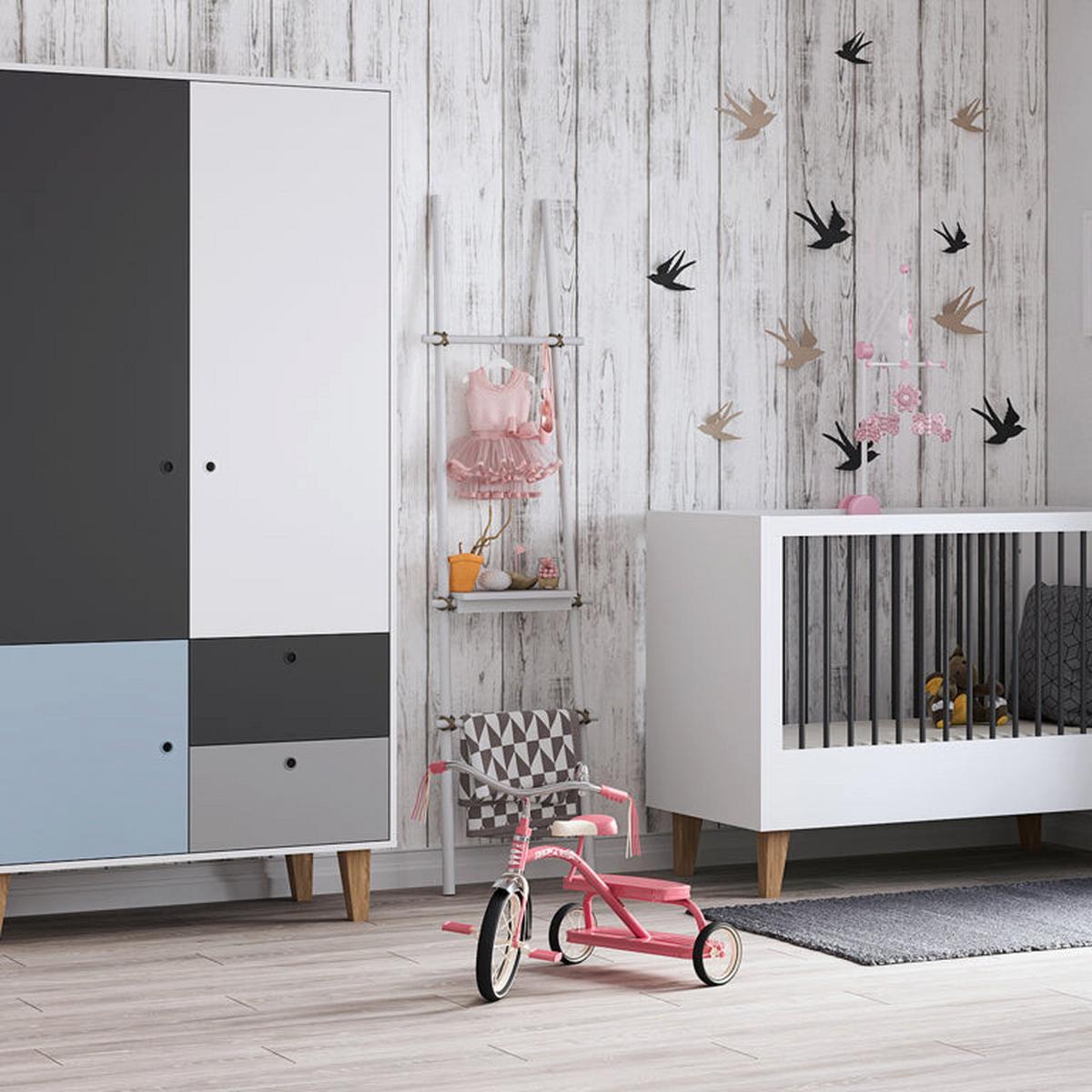 BABYKLEIDERSCHRANK blau - Blau, Holzwerkstoff (103.5/201.5/55cm) - Petits-meubles