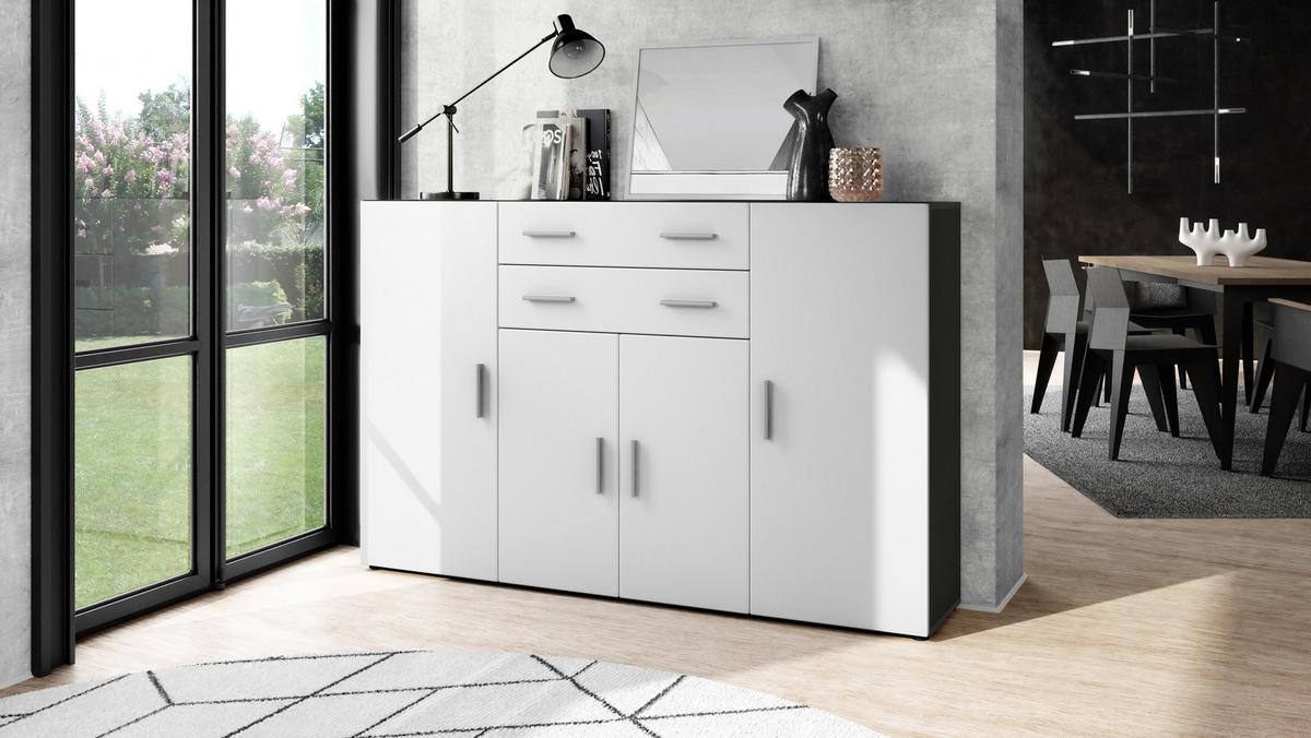 HIGHBOARD Aron Fronten in Weiß matt - Weiß, Holzwerkstoff (166.5/106.5/35cm) - Vladon