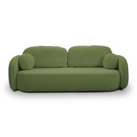 BETTSOFA AMICO Grün Bucle-Stoff mit Schlaffunktion - Grün, Holz (238/86.5/101cm) - MASSENO