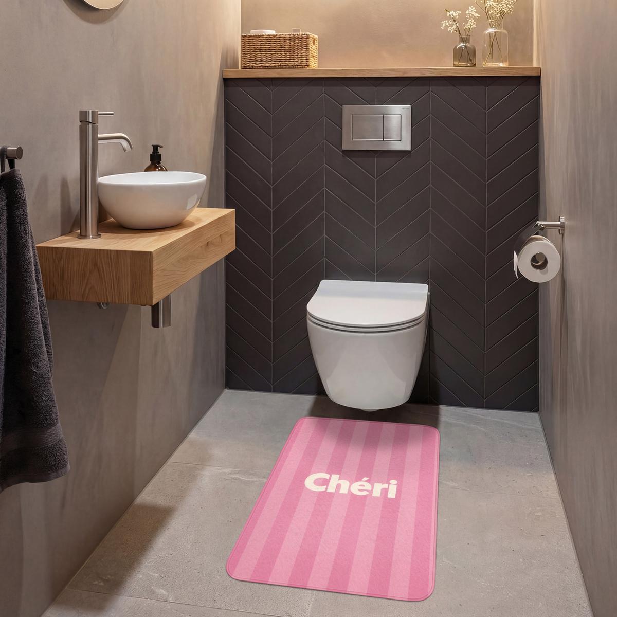 WC-VORLEGER Gestreift - Rosa - Chéri WC Teppich 50x80 cm - Pink, Textil (50/1cm) - OnlyWow