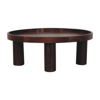 COUCHTISCH Crescent Kastanie, Zylindrische Beine, Dunkelbraun - Dunkelbraun, Holz (80/80/31cm) - Artisan Furniture