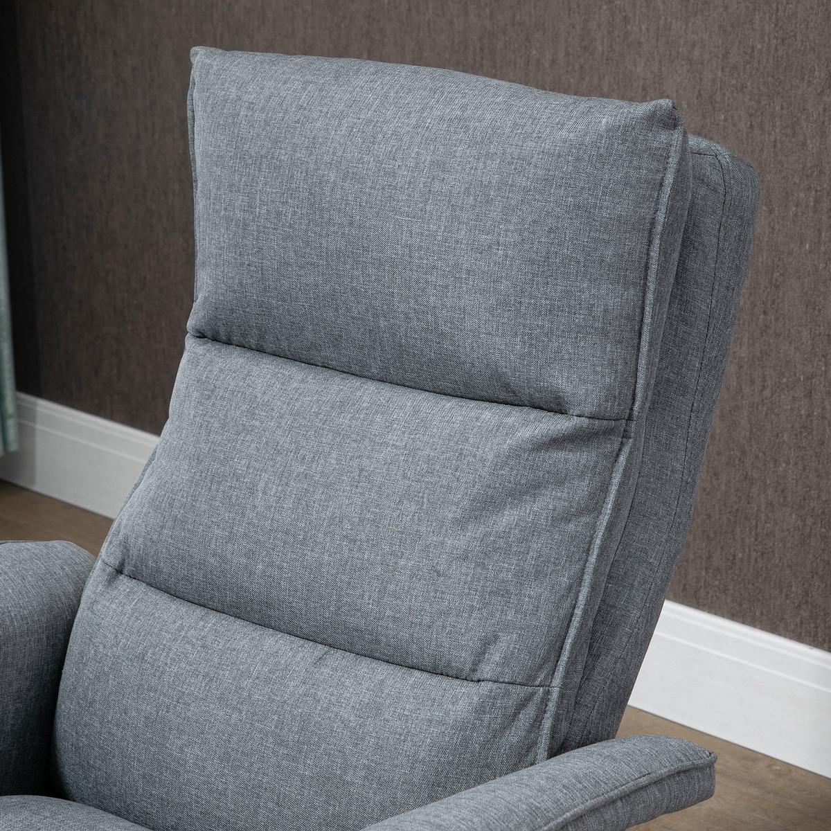 MASSAGESESSEL mit Fußhocker, Elektrischer Fernsehsessel mit Leinenoptik Grau - Grau, Kunststoff (93/99/78cm) - HOMCOM