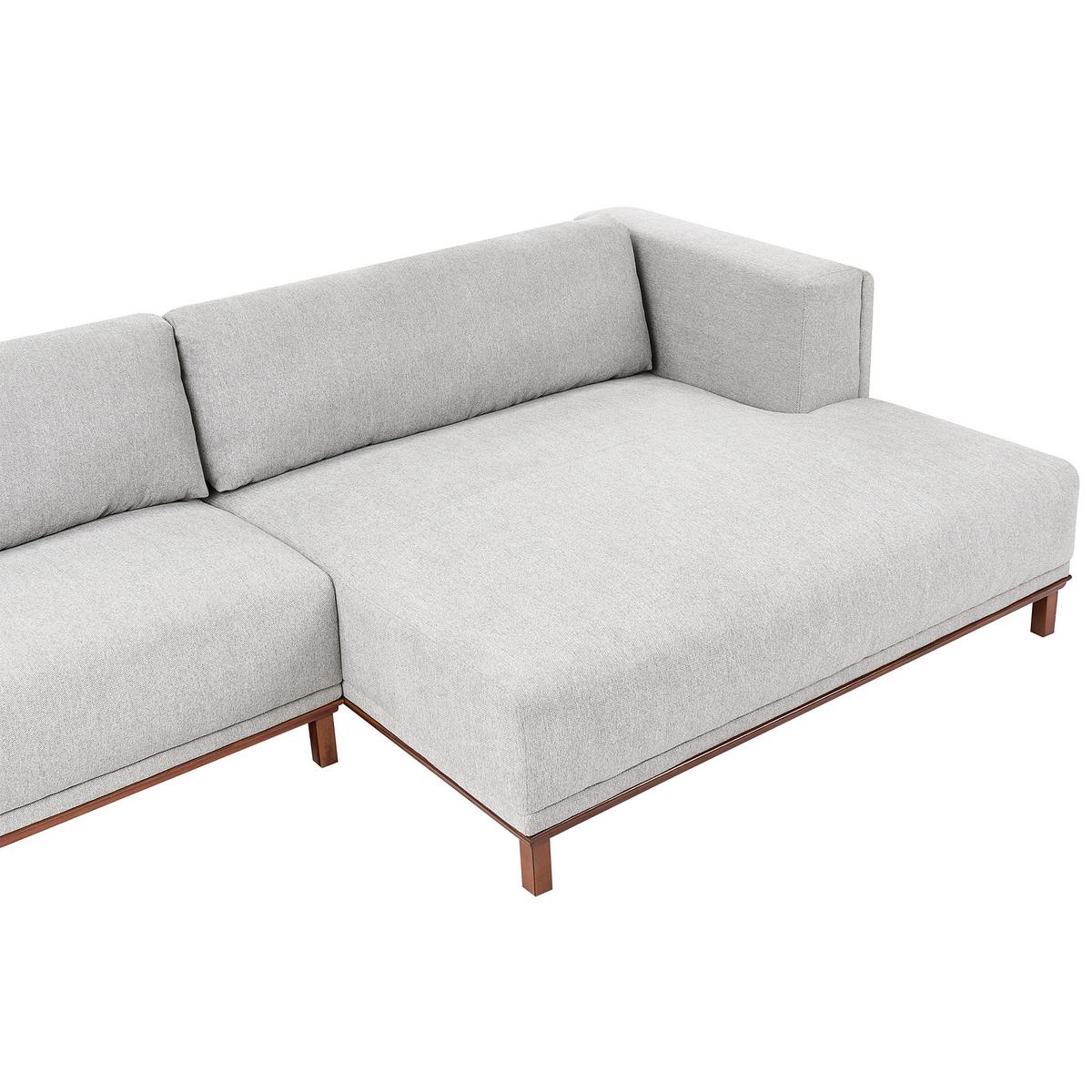 ECKSOFA 4-Sitzer Stoff Grau linksseitig Veng - Hellbraun/Grau, Textil (310/155cm) - Beliani