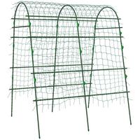 RANKHILFE für Kletterpflanzen, Verstellbares Spalier, für Garten, Balkon, Stahl, Grün - Grün, Metall (144/206/167cm) - Outsunny
