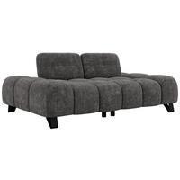 3-SITZER-SOFA NERANO - Dunkelgrau Schenille - Dunkelgrau/Schwarz, Textil/Metall (220/88/146cm) - MKS