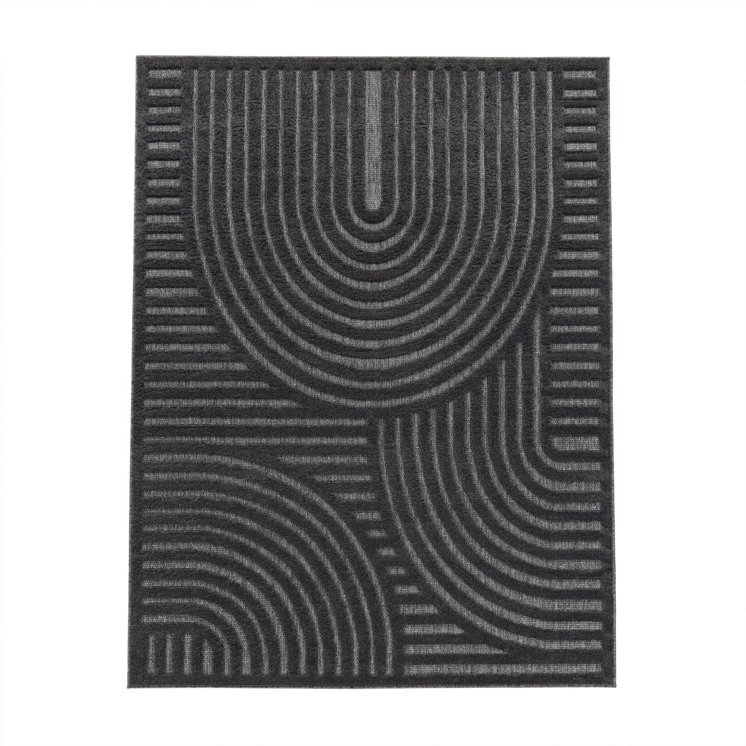 OUTDOORTEPPICH Geometrisch Anthrazit 120 x 160 cm - Anthrazit, Kunststoff (120/160cm) - TT Home