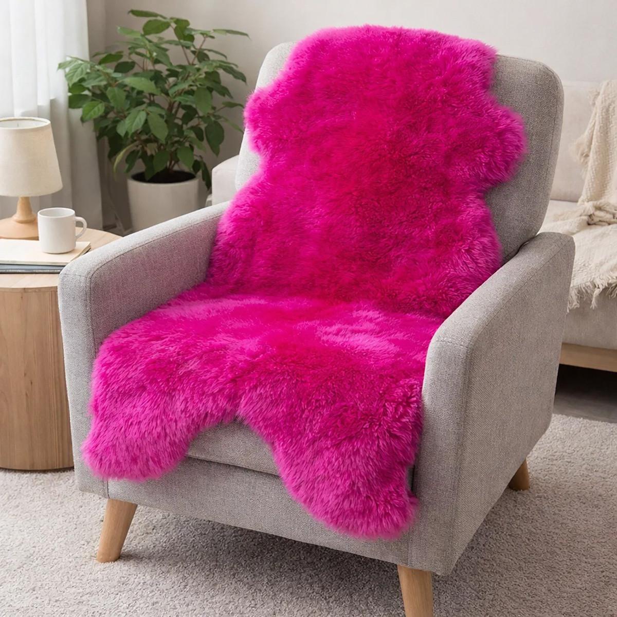SCHAFFELL Premium Merino Lammfell Pink geschoren ca. 125 cm - Pink, Fell (70/125cm) - Provellus