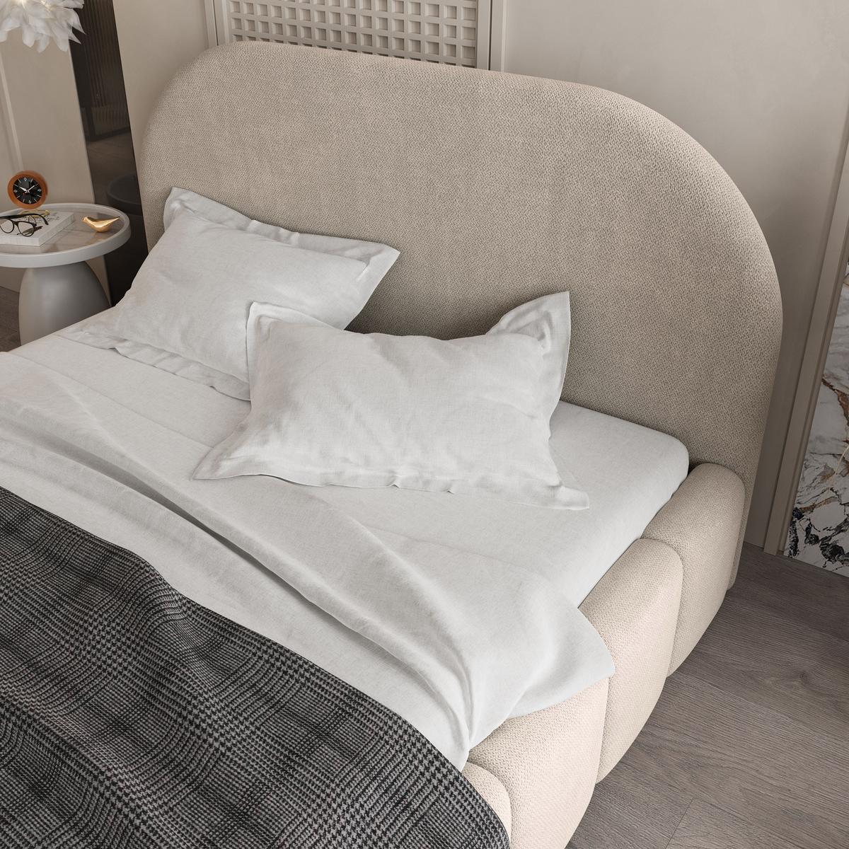 POLSTERBETT FLUSSO 140x200 cm mit Bettkästen - Beige - Beige, Holz (140/200cm) - MASSENO