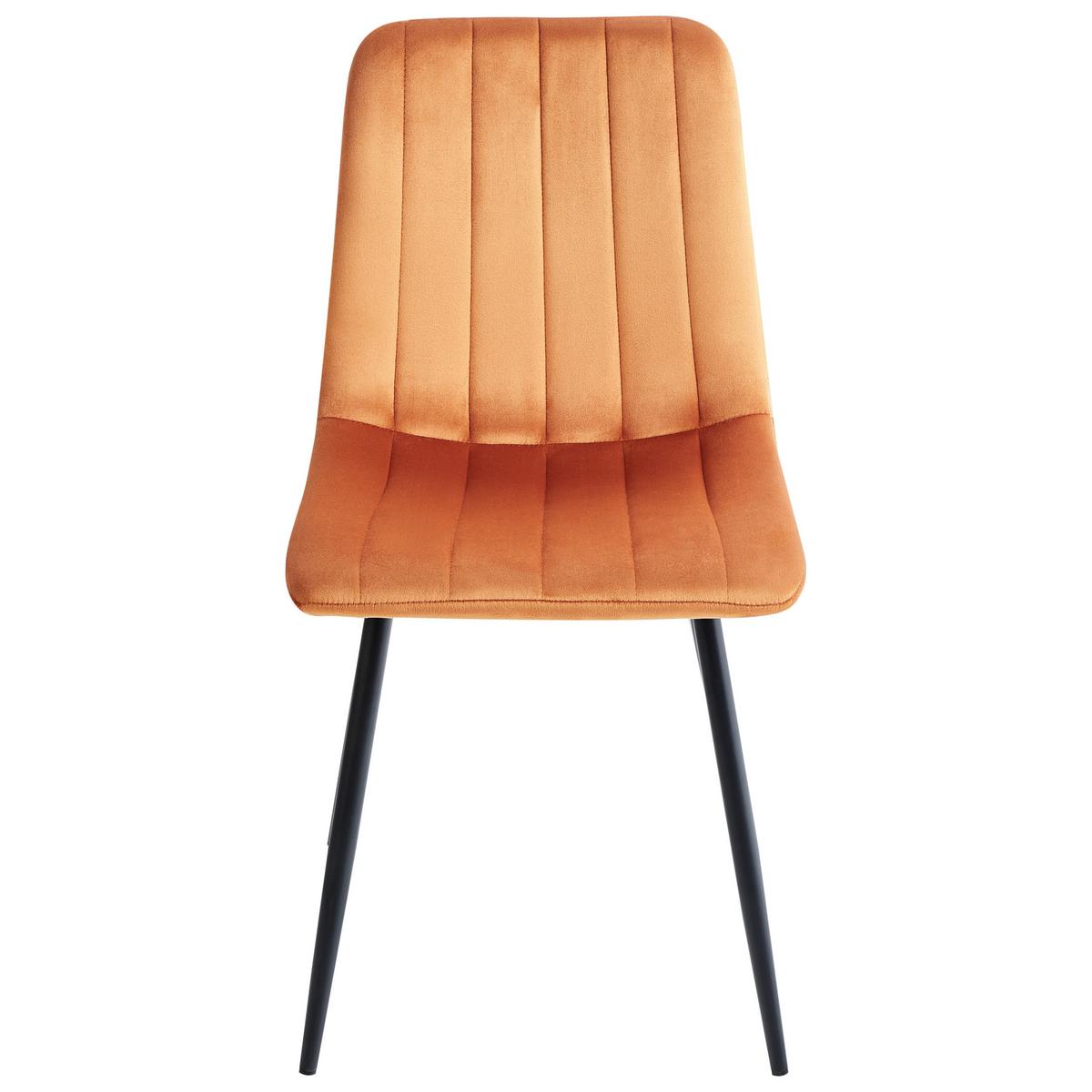 ESSZIMMERSTUHL 4er-Set Samtstoff Orange Kalispell - Orange, Textil (45/88/62cm) - Beliani