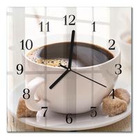 WANDUHR aus Glas 30x30 cm - Kaffee - Braun, Glas (30/30/0.4cm) - TULUP