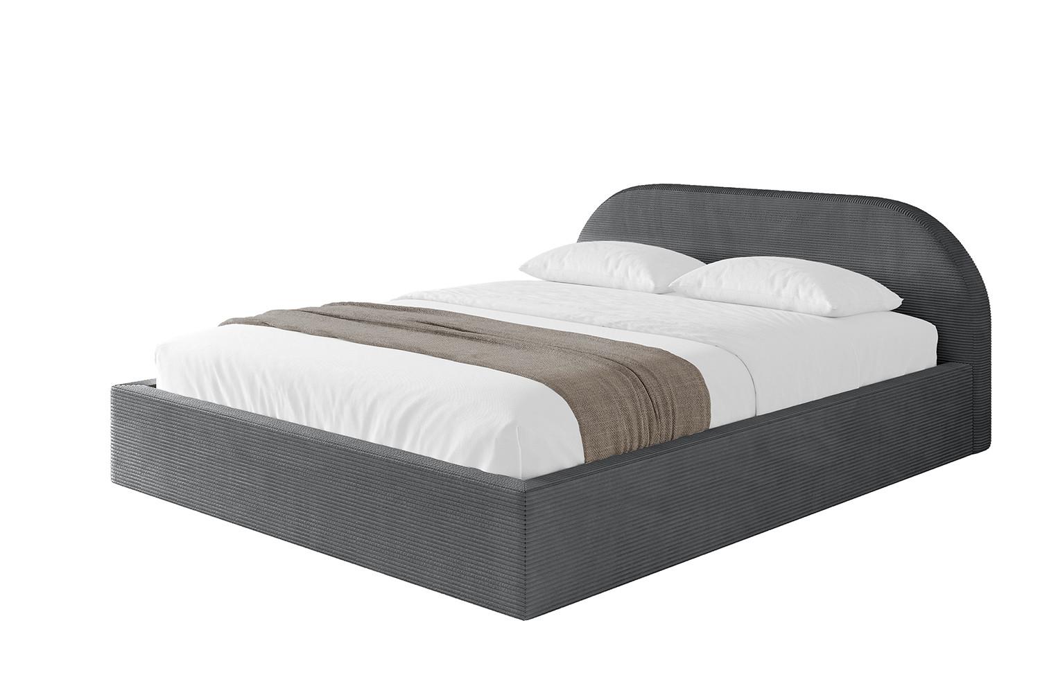 POLSTERBETT mit Bettkasten und Lattenrost, Boxbett ohne Matratze - TIVON-V1 180x200 Dunkelgrau - Anthrazit, Holzwerkstoff/Textil (180/200cm) - ALTDECOR