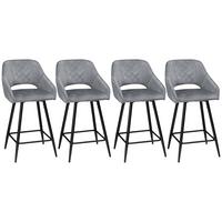 BARHOCKER 4ER-SET aus Polyester Grau - Grau, Textil (53/94/50cm) - HOMCOM