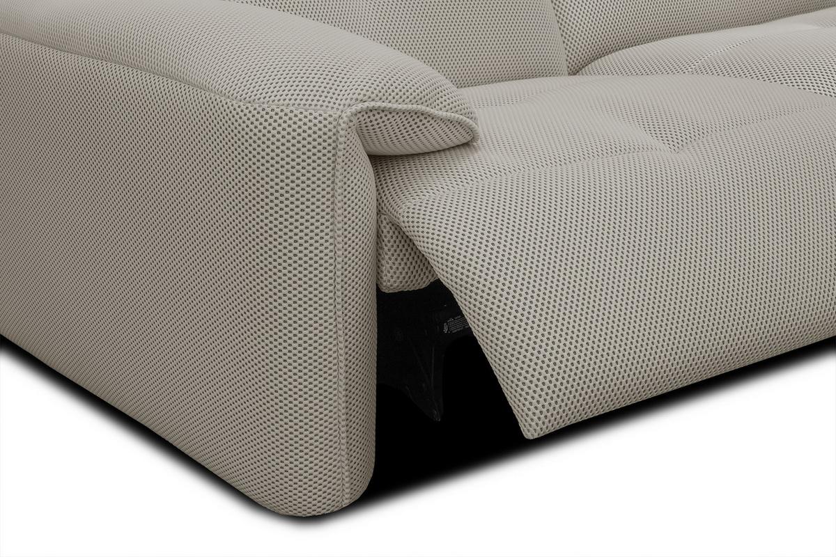 ECKSOFA TRENTO 4-Sitzer mit 1 Relaxfunktion, beige - Beige/Schwarz, Holzwerkstoff/Kunststoff (262/165cm) - Wozimo