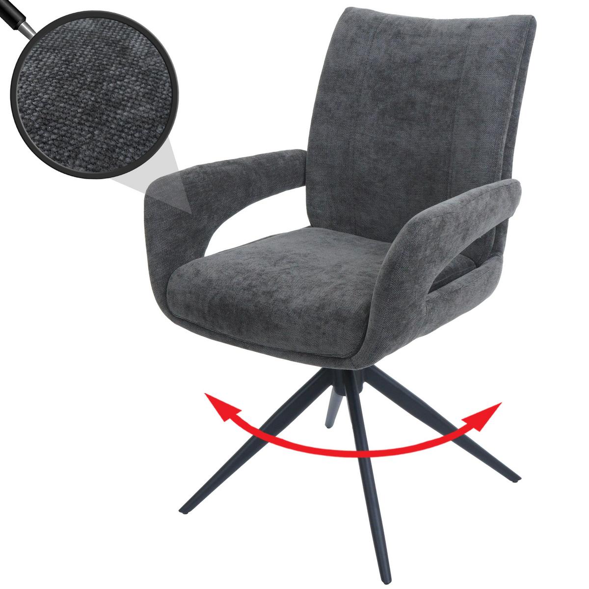 ESSZIMMERSTUHL Grau - Dunkelgrau/Grau, Textil (60/90/60cm) - MCW