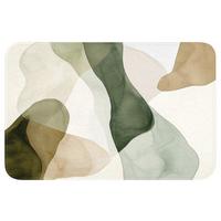 WC-VORLEGER Japandi - Abstrakt - Grün Toilettenvorleger 60x40 cm - Grün, Textil (60/1cm) - OnlyWow