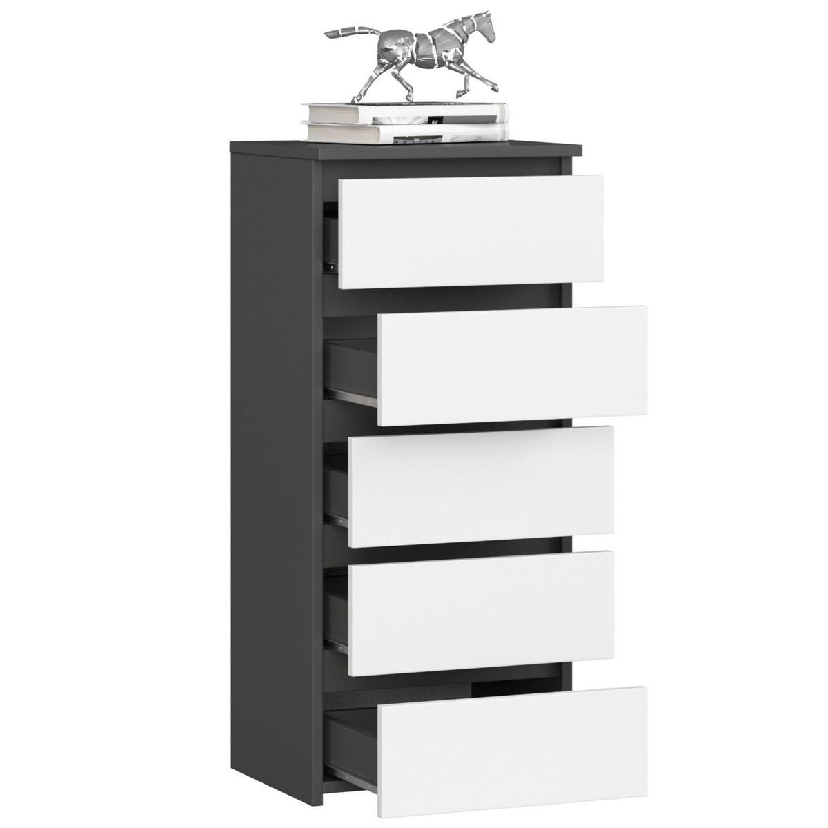 KOMMODE Graphit Grau, Weiß 92/40/35 - Weiß, Holzwerkstoff (40/92/35cm) - RAUMHIRSCH FURNITURE