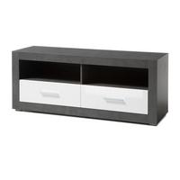 TV-LOWBOARD weiß Hochglanz, grau Stone, TV Unterteil mit Komforthöhe 150 cm - Chromfarben/Weiß Hochglanz, Holzwerkstoff/Kunststoff (150/61/45cm) - Furn.Design